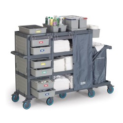Fantom Procart 437 Drawer Canvas Floor Trolley with Garbage Compartment - 5