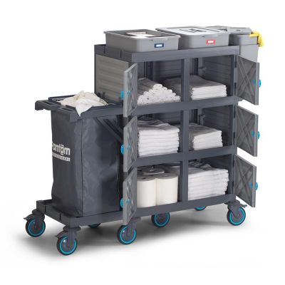 Fantom Procart 450 Floor Trolley with Cabinets, Garbage Compartment - Fantom