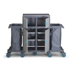 Fantom Procart 462 Floor Trolley with Cabinet, 2 Garbage Compartments - Fantom (1)