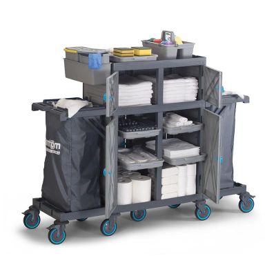 Fantom Procart 462 Floor Trolley with Cabinet, 2 Garbage Compartments - Fantom