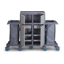 Fantom Procart 463 Floor Trolley with Cupboard, 2 Garbage Compartments - Fantom (1)
