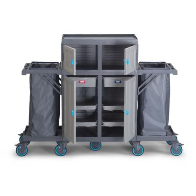 Fantom Procart 463 Floor Trolley with Cupboard, 2 Garbage Compartments - Fantom