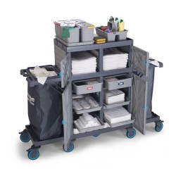 Fantom Procart 463 Floor Trolley with Cupboard, 2 Garbage Compartments - 4