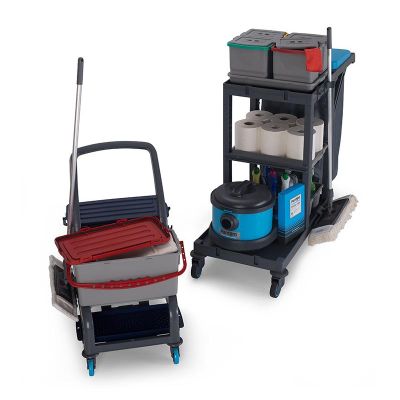 Fantom Procart 73102 Ayrılabilr Aksesuar Takımlı Temizlik Arabası, Çöp Bölmeli - 2