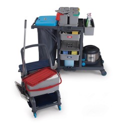 Fantom Procart 73142 Drawer Cleaning Trolley with 2 Accessory Sets, Garbage Compartment - Fantom