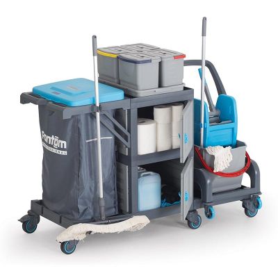 Fantom Procart 73331 Ayrılabilir Aksesuar Takımlı Temizlik Arabası, Çöp Bölmeli - Fantom