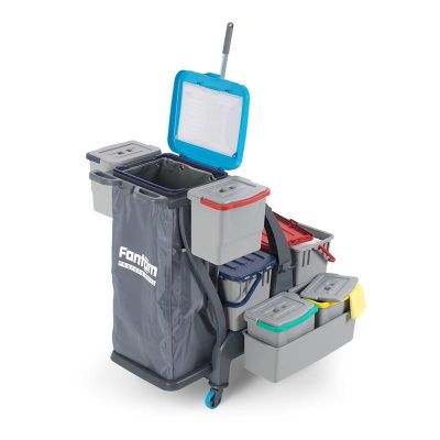 Fantom Procart Jet 731S طقم تنظيف دلو محكم الغلق مع وحدة تجميع النفايات، 2 × 22 لتر - Fantom