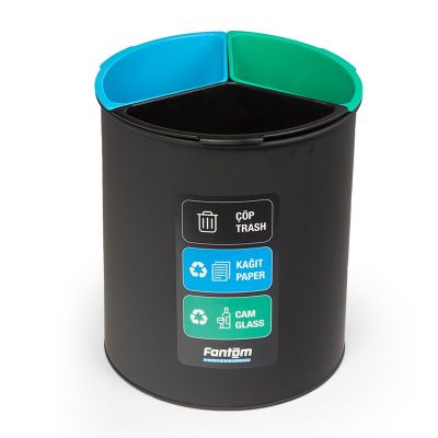 Fantom Roomcycle 31 Kağıt ve Cam Atık Kovası, 3x4 L - 1