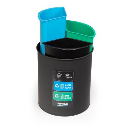 Fantom Roomcycle 31 Kağıt ve Cam Atık Kovası, 3x4 L - 2