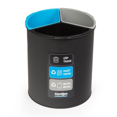 Fantom Roomcycle 31 Kağıt ve Metal Atık Kovası, 3x4 L - 1