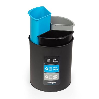 Fantom Roomcycle 31 Kağıt ve Metal Atık Kovası, 3x4 L - 2