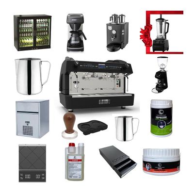 Fiamma Compass 2 Double Boiler Espresso Kahve Makinesi, 250 m2 Kafe için 15 Parça Set, Bar Blender Hediyeli - Fiamma