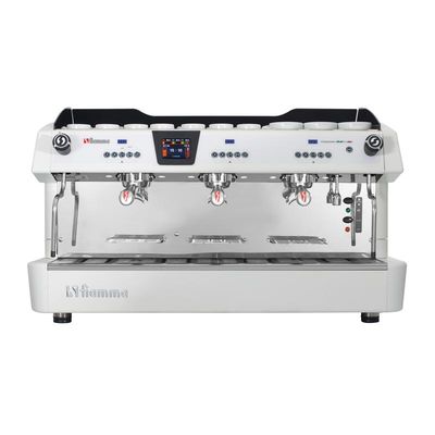 Fiamma Compass 3 Multiboiler Tall Cup Espresso Coffee Machine, 3 Groups, White - Fiamma