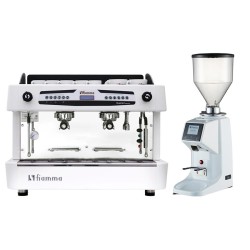 Fiamma Quadrant 2 DSP TC Espresso Kahve Makinesi, 2 Gruplu + Vosco Kahve Değirmeni, Beyaz - Thumbnail