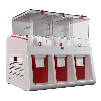 Fill Classic C3-K1 Fıskiyeli Soğuk İçecek Dispenseri, 3x19 L, Beyaz Kırmızı - Fill
