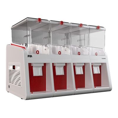 Fill Classic C4-K1 Cold Drink Dispenser with Fountain, 4x19 L, White Red - Fill