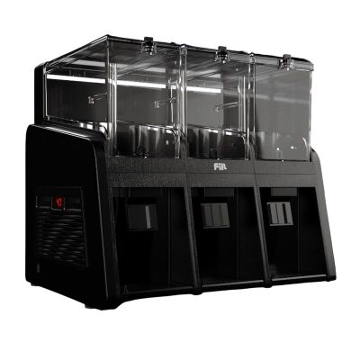 Fill P3-S1 Fıskiyeli Soğuk İçecek Dispenseri, 3x19 L, Siyah - 1