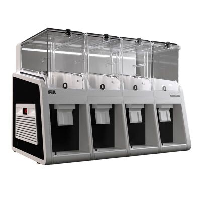 Fill P4-B1 Fıskiyeli Soğuk İçecek Dispenseri, 4x19 L, Beyaz Siyah - 1