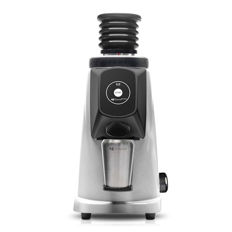 Fiorenzato AllGround Coffee Grinder, Bright Silver & Deep Black - Fiorenzato