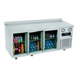 Frenox CGN3-SL Horizontal Type Sliding Glass Door Undercounter Refrigerator, 3 Doors - Frenox