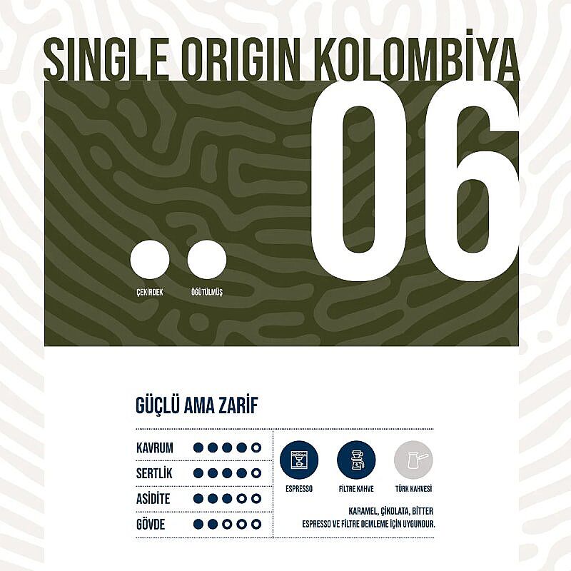 Fube Co DOSE 06 SO Kolombiya Çekirdek Kahve, 1000 gr - Fube Co