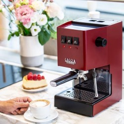 Gaggia RI9481/12 ماكينة تحضير الإسبريسو الكلاسيكية الجديدة E24 المعدنية، أحمر - 6