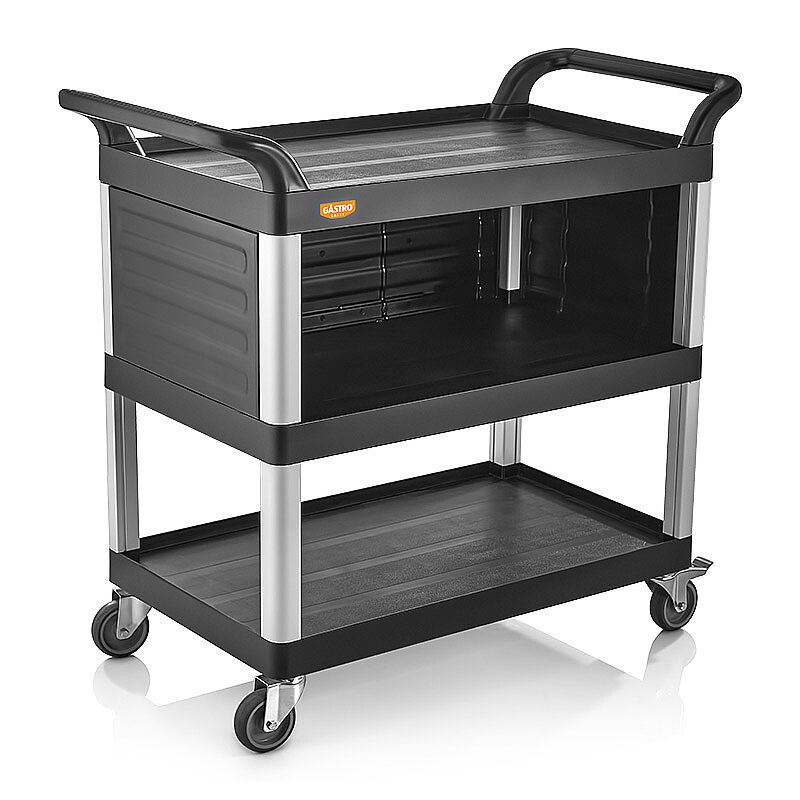 GastroCarry GSAK-01 Demonte Kapalı Servis Arabası, Siyah - GastroCarry