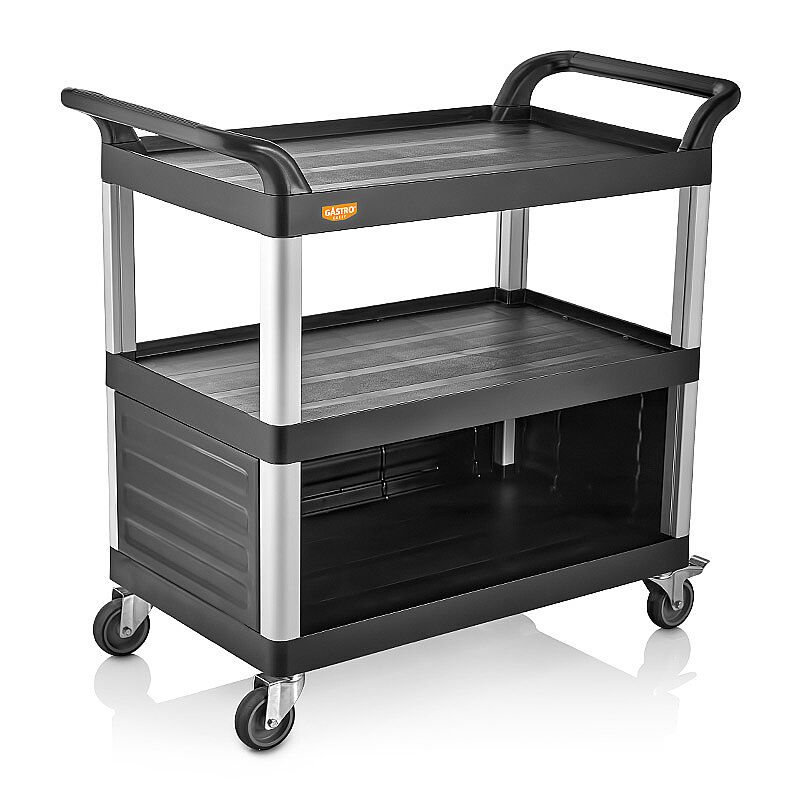 GastroCarry GSAK-01 Demonte Kapalı Servis Arabası, Siyah - GastroCarry