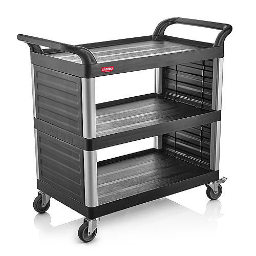 GastroCarry GSAK-01 Demonte Kapalı Servis Arabası, Siyah - 1