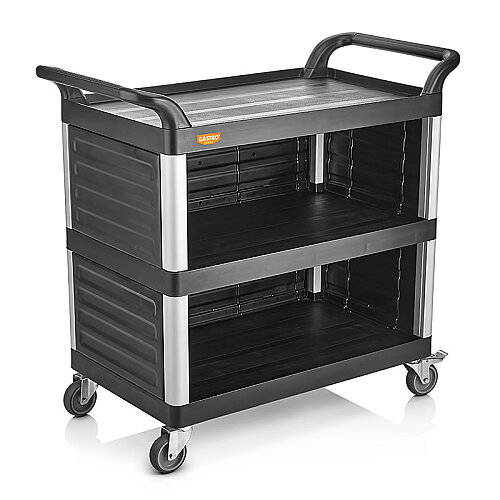 GastroCarry GSAK-01 Demonte Kapalı Servis Arabası, Siyah - 7