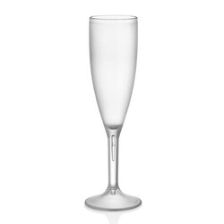 GastroCups Champagne Glass with Flute Sand, 180 ml, Polycarbonate, Clear - GastroCups
