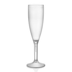 GastroCups Champagne Glass with Flute Sand, 180 ml, Tritan, Clear - GastroCups