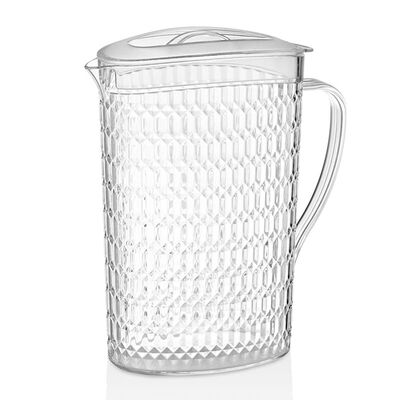 GastroCups Elmas Sürahi, Kapaklı, 2.2 L, Polikarbonat, Şeffaf - 1