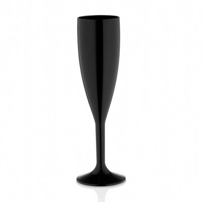 GastroCups GC-30 Polikarbonat Flüt Şampanya Bardağı, 180 ml, Siyah - 1