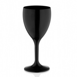GastroCups GC-42 زجاج نبيذ من البولي كربونات، 255 مل، أسود - GastroCups