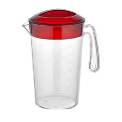 GastroCups GSRH-04 Polycarbonate Jug with Lid, 1 L, Clear - GastroCups