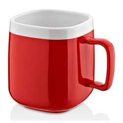 GastroCups Kare Kupa, 330 ml, Polikarbonat, Kırmızı-Beyaz - GastroCups