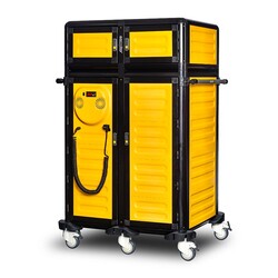 Gastrolley 100/25 Double Hospital Hot Service Trolley, Heated + Neutral, 101x79x158 cm - Gastrolley
