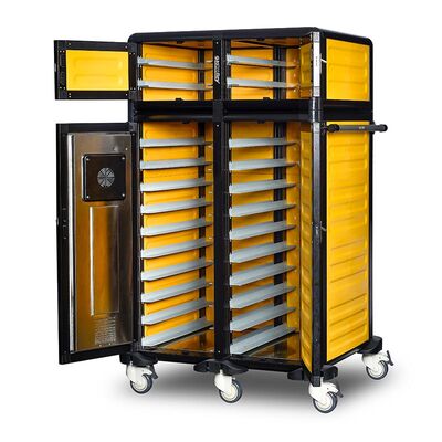 Gastrolley 100/25 İkili Hastane Sıcak Servis Arabası, Isıtmalı+Nötr, 101x79x158 cm - 2