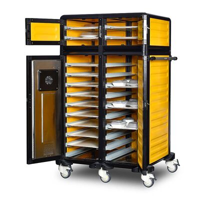 Gastrolley 100/25 İkili Hastane Sıcak Servis Arabası, Isıtmalı+Nötr, 101x79x158 cm - 3