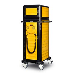 Gastrolley 100/25 Одноместная больничная тележка для горячего обслуживания, с подогревом + нейтральная, 57x79x158 см - Gastrolley