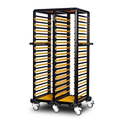 Gastrolley 150 Double Gastronorm Bathtub Trolley, Open Around, 93x71x174 cm - 1