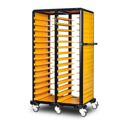 Gastrolley 150 Double Self Service Trolley, 2 Sides Closed, 104x71x174 cm - Gastrolley
