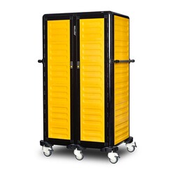 Gastrolley 150 Double Service Tray Trolley, 2 Sides and Back Closed, With Door, 101x75x174 cm - 2