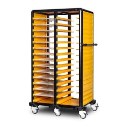 Gastrolley 150 Double Service Tray Trolley, 2 Sides Closed, 101x71x174 cm - 2
