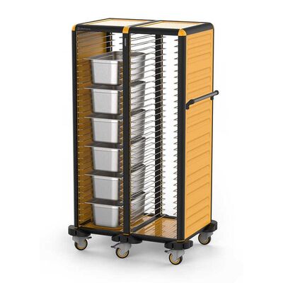 Gastrolley 150 İkili Gastronorm Küvet Taşıma Arabası, 2 Yanı Kapalı, 93x71x174 cm - 1