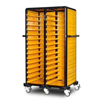 Gastrolley 150 İkili Servis Tepsi Arabası, 2 Yanı ve Arkası Kapalı, 101x71x174 cm - 1
