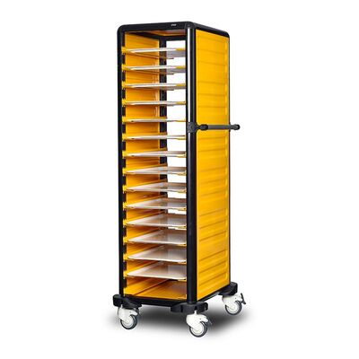 Gastrolley 150 Single Service Tray Trolley, 2 Sides Closed, 57x71x174 cm - Gastrolley
