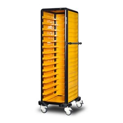 Gastrolley 150 Single Service Tray Trolley, Closed on 2 Sides and Back, 57x71x174 cm - Gastrolley