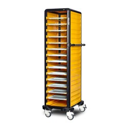 Gastrolley 150 Single Service Tray Trolley, Closed on 2 Sides and Back, 57x71x174 cm - Gastrolley (1)